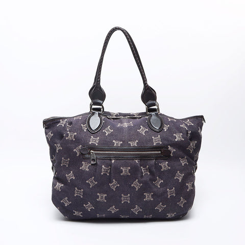 CELINE Denim Macadam Tote Bag Navy WS13658