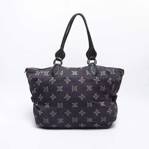 CELINE Denim Macadam Tote Bag Navy WS13658