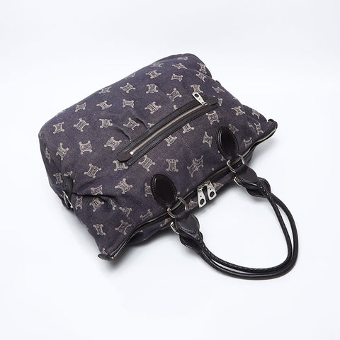 CELINE Denim Macadam Tote Bag Navy WS13658