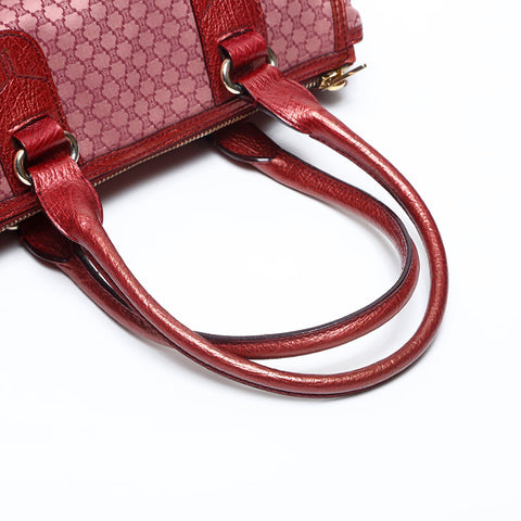 CELINE Macadam canvas pocket Boston bag Handbag Red WS13660