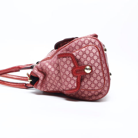 CELINE Macadam canvas pocket Boston bag Handbag Red WS13660