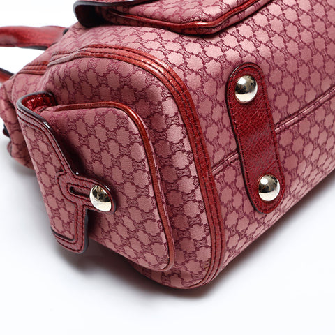 CELINE Macadam canvas pocket Boston bag Handbag Red WS13660