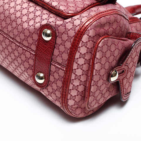 CELINE Macadam canvas pocket Boston bag Handbag Red WS13660