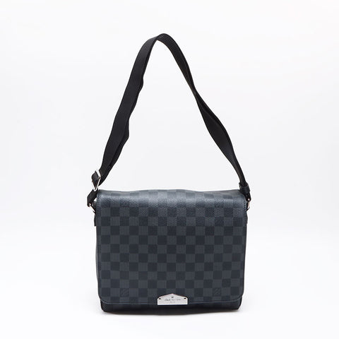 ルイ・ヴィトン LOUIS VUITTON グラフィット ディストリクトPM ダミエ ICチップ ショルダーバッグ ブラック WS13661