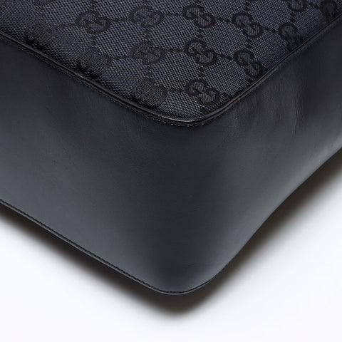 GUCCI GG canvas leather Shoulder Bag black WS13669