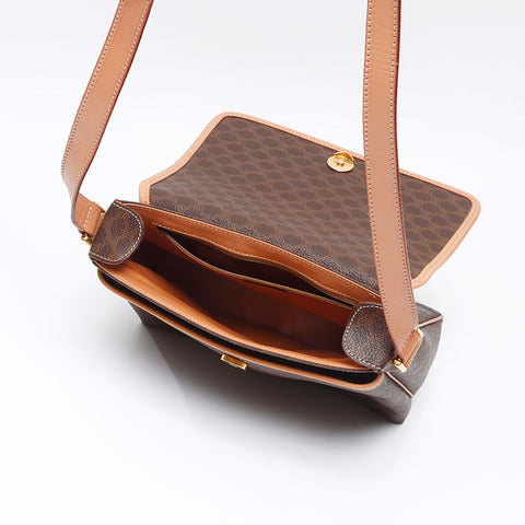 セリーヌ CELINE マカダム PVC ショルダーバッグ ブラウン WS13671