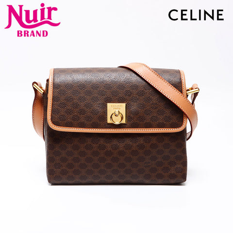 セリーヌ CELINE マカダム PVC ショルダーバッグ ブラウン WS13671