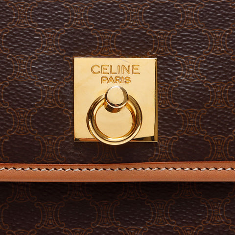 セリーヌ CELINE マカダム PVC ショルダーバッグ ブラウン WS13671