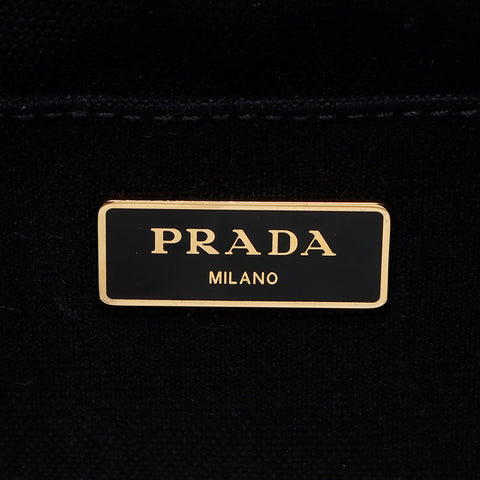 PRADA Canapa Small Canvas Tote Bag black WS13672