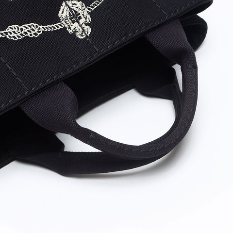 PRADA Canapa Small Canvas Tote Bag black WS13672