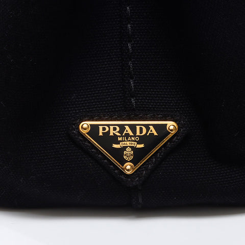 PRADA Canapa Small Canvas Tote Bag black WS13672