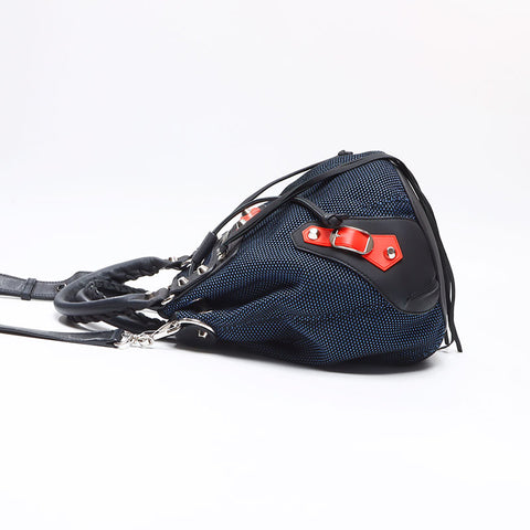 BALENCIAGA Giant pompom Shoulder Bag blue WS13673