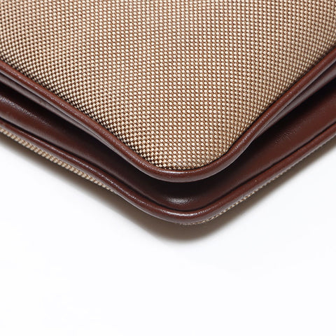 PRADA Logo jacquard Shoulder Bag Brown WS13674