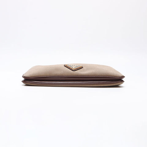 PRADA Logo jacquard Shoulder Bag Brown WS13674