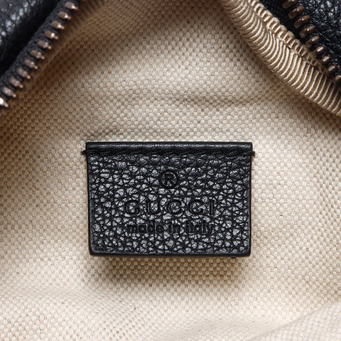 GUCCI logo leather Waist bag black WS13676