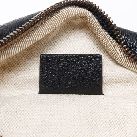 GUCCI logo leather Waist bag black WS13676