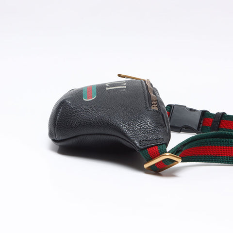 GUCCI logo leather Waist bag black WS13676