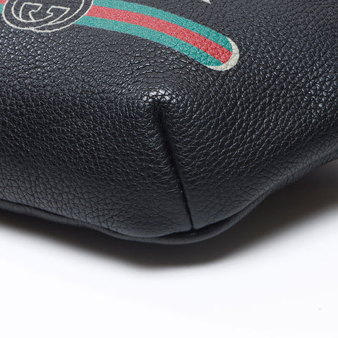 GUCCI logo leather Waist bag black WS13676