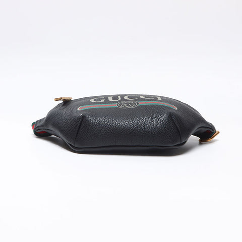 GUCCI logo leather Waist bag black WS13676