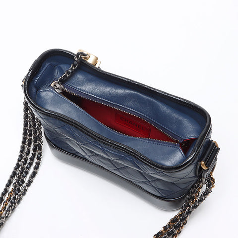 シャネル CHANEL レザー ガブリエル ホーボー 28番台 2019 ショルダーバッグ ブルー WS13677