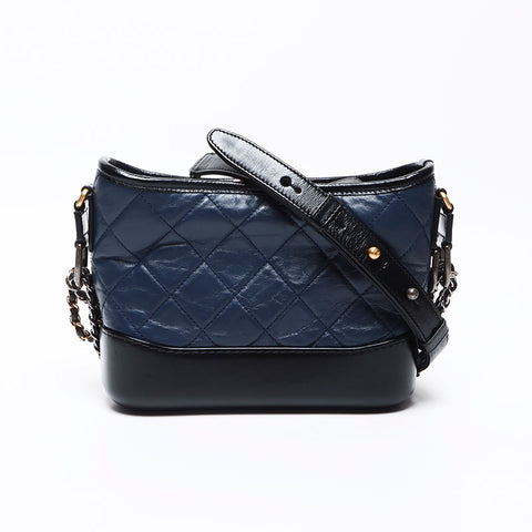 シャネル CHANEL レザー ガブリエル ホーボー 28番台 2019 ショルダーバッグ ブルー WS13677