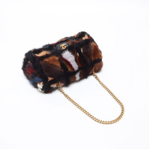 シャネル CHANEL ファー 6番台 2000-2002 ショルダーバッグ マルチカラー WS13678