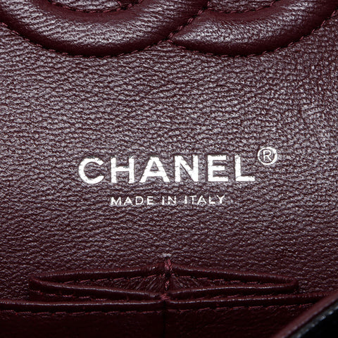 シャネル CHANEL 25番台 キャビアスキン ダブルフラップ マトラッセ 25cm シルバー金具 2018年 ショルダーバッグ ブラック WS13679