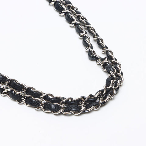 シャネル CHANEL 25番台 キャビアスキン ダブルフラップ マトラッセ 25cm シルバー金具 2018年 ショルダーバッグ ブラック WS13679