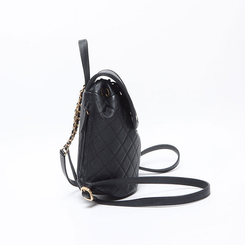 シャネル CHANEL 28番台 キャビアスキン ココマーク ミニ 2019年 リュック・デイパック ブラック WS13680