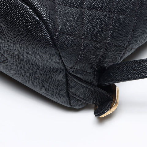 シャネル CHANEL 28番台 キャビアスキン ココマーク ミニ 2019年 リュック・デイパック ブラック WS13680