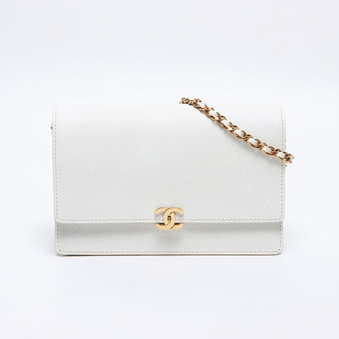 シャネル CHANEL 5番台 キャビアスキン チェーン ウォレット