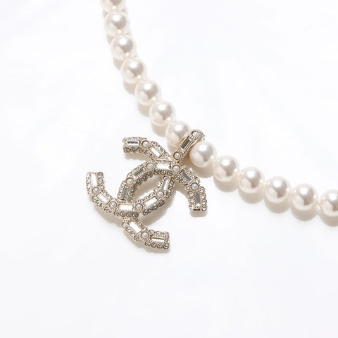 シャネル CHANEL ココマーク パール A24V 2024年 ネックレス ホワイト WS13682