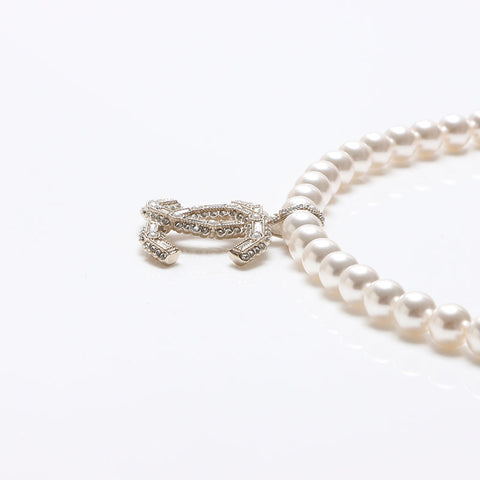 シャネル CHANEL ココマーク パール A24V 2024年 ネックレス ホワイト WS13682