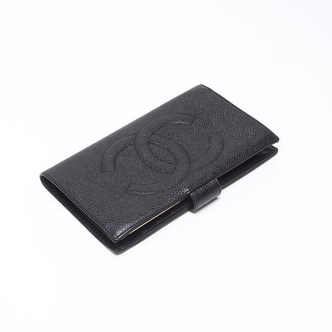 シャネル CHANEL ココマーク キャビアスキン 3番台 1994-1996 長財布 ブラック WS13683