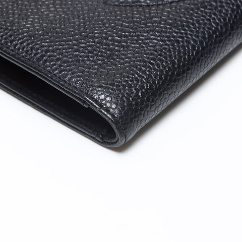 CHANEL COCO Mark Caviar Skin No. 3 1994-1996 Purse black WS13683