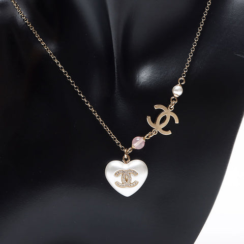 シャネル CHANEL 2021 A21B ココマーク ハート ネックレス ゴールド WS13685