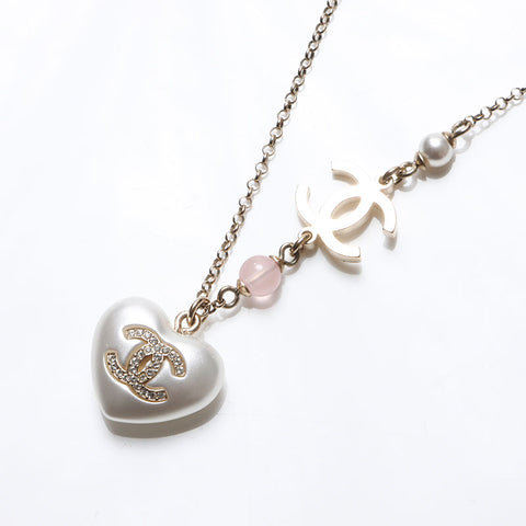 シャネル CHANEL 2021 A21B ココマーク ハート ネックレス ゴールド WS13685