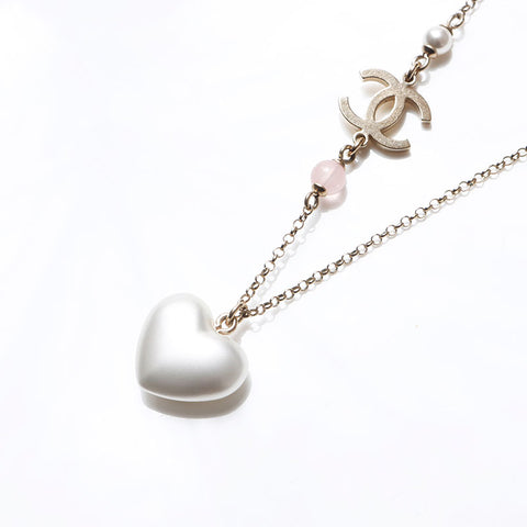 シャネル CHANEL 2021 A21B ココマーク ハート ネックレス ゴールド WS13685