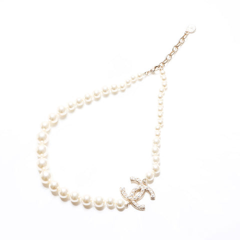 シャネル CHANEL B23C 2023 ココマーク パーツ ネックレス ホワイト WS13689