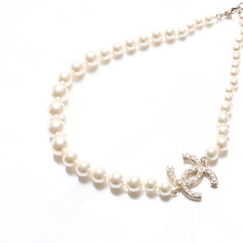 シャネル CHANEL B23C 2023 ココマーク パーツ ネックレス ホワイト WS13689