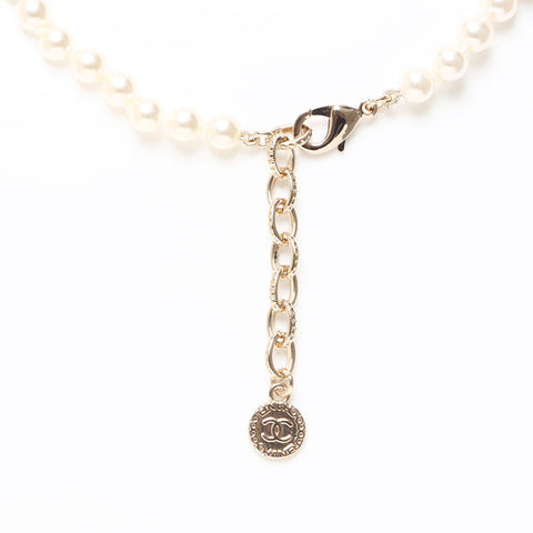 シャネル CHANEL B23C 2023 ココマーク パーツ ネックレス ホワイト WS13689