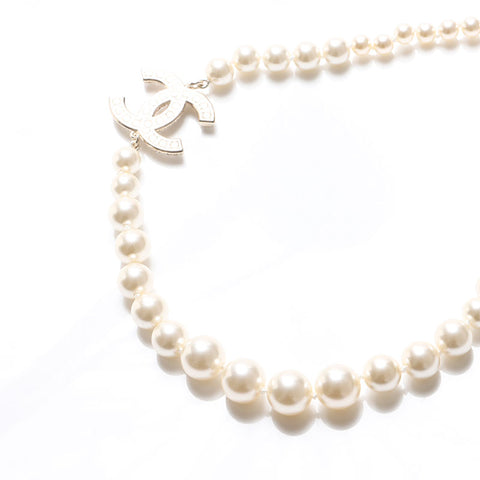 シャネル CHANEL B23C 2023 ココマーク パーツ ネックレス ホワイト WS13689