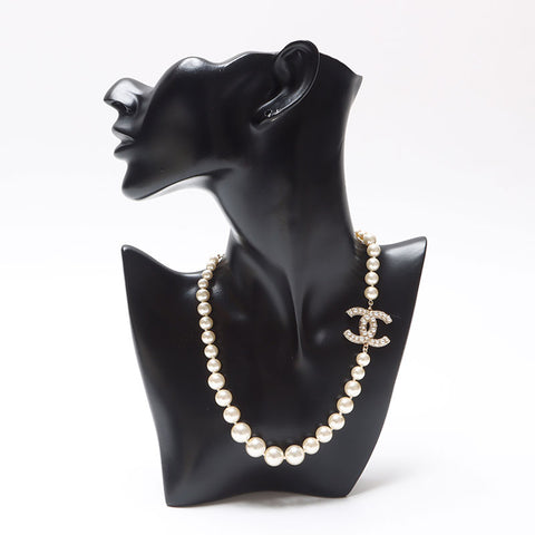 シャネル CHANEL B23C 2023 ココマーク パーツ ネックレス ホワイト WS13689