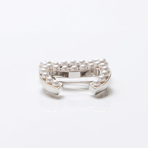 シャネル CHANEL ココマーク パール 05V 2005 ブローチ シルバー ホワイト WS13697