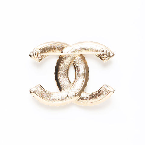 極美品 シャネル CHANEL B20S 2020 ココマーク パール ブローチ  ゴールド ホワイト WS13703