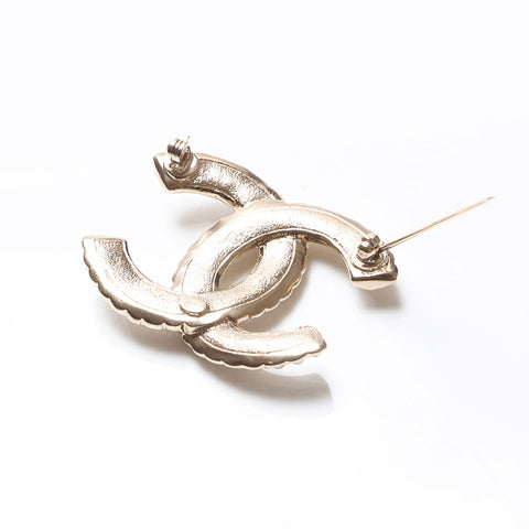 極美品 シャネル CHANEL B20S 2020 ココマーク パール ブローチ  ゴールド ホワイト WS13703