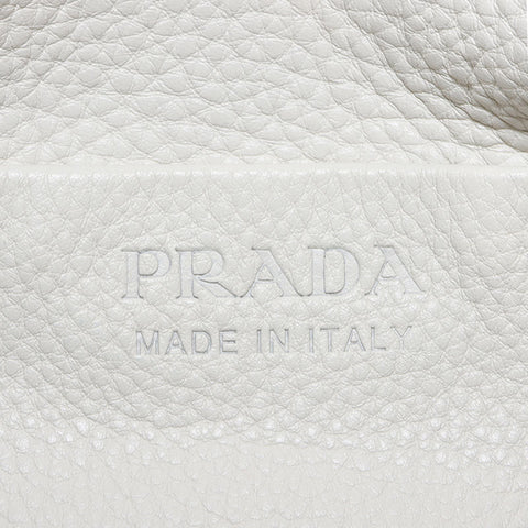 プラダ PRADA ロゴ レザー ショルダーバッグ ホワイト WS13706