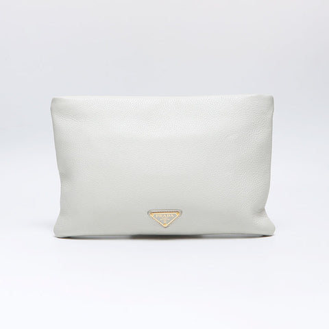 プラダ PRADA ロゴ レザー ショルダーバッグ ホワイト WS13706