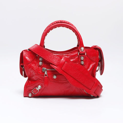 バレンシアガ BALENCIAGA ジャイアント ミニシティ レザー 2WAY ショルダーバッグ レッド WS13707