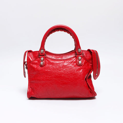 バレンシアガ BALENCIAGA ジャイアント ミニシティ レザー 2WAY ショルダーバッグ レッド WS13707